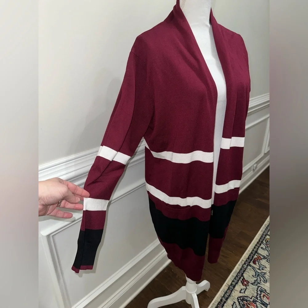 Grace Karin Color Block & Striped Sweater Cardigan Sz. 2XL - Picture 6 of 12